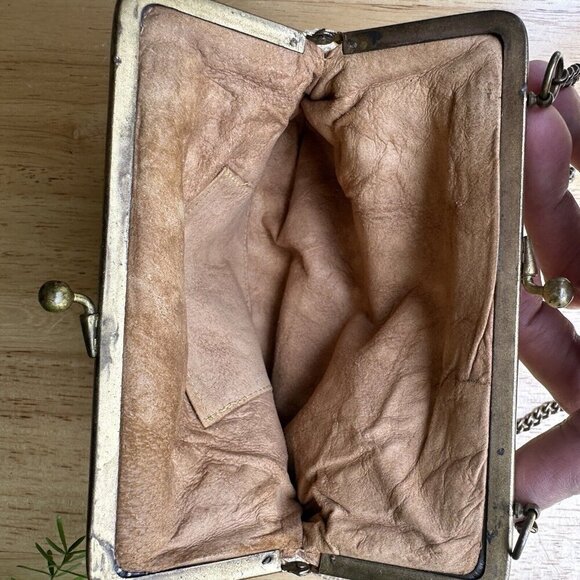 Antique Edwardian Fringe Flapper Purse Evening Bag Micro Seed Bead Floral Metal - Picture 6 of 16